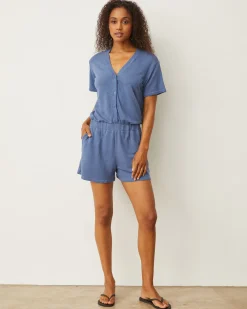 MONROW Supersoft Romper MEDIUMBLUE Outlet